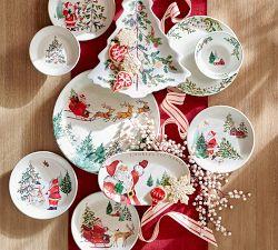 Christmas in the Country Stoneware Appetizer Plates - Set of 8