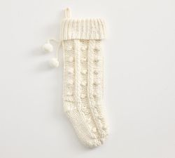 Knit Pom Pom Stocking