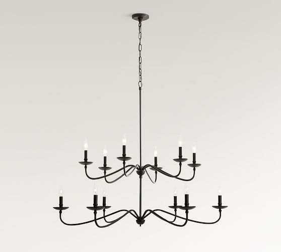 Lucca Iron Round 2-Tier Chandelier (48") by Pottery Barn