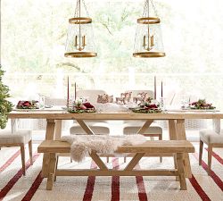 Farmhouse Trestle Extendable Dining Table (84"-104")