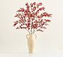 Faux Lit Draping Red Berry Branch