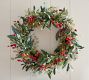 Faux Lit Eucalyptus and Berry Wreath &amp; Garland