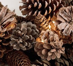Faux Lit Mixed Pinecone Wreath