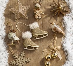 Sparkly Gold Skates Ornament