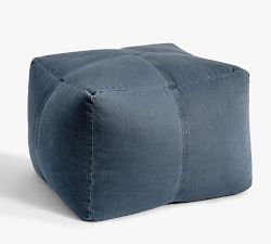 Sunwashed Twill Pouf