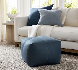 Sunwashed Twill Pouf