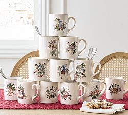 12 Days of Christmas Stoneware Mugs - Mixed Set of 12