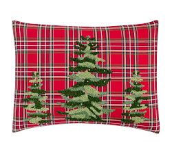 Elliot Tree Embroidered Plaid Sham