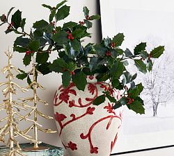 Faux Holly Branch