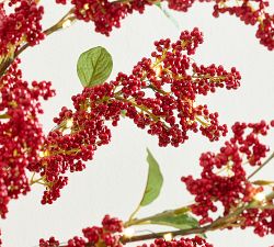 Faux Lit Draping Red Berry Branch