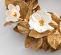 Faux Lit Gold Magnolia Leaf Wreath &amp; Garland