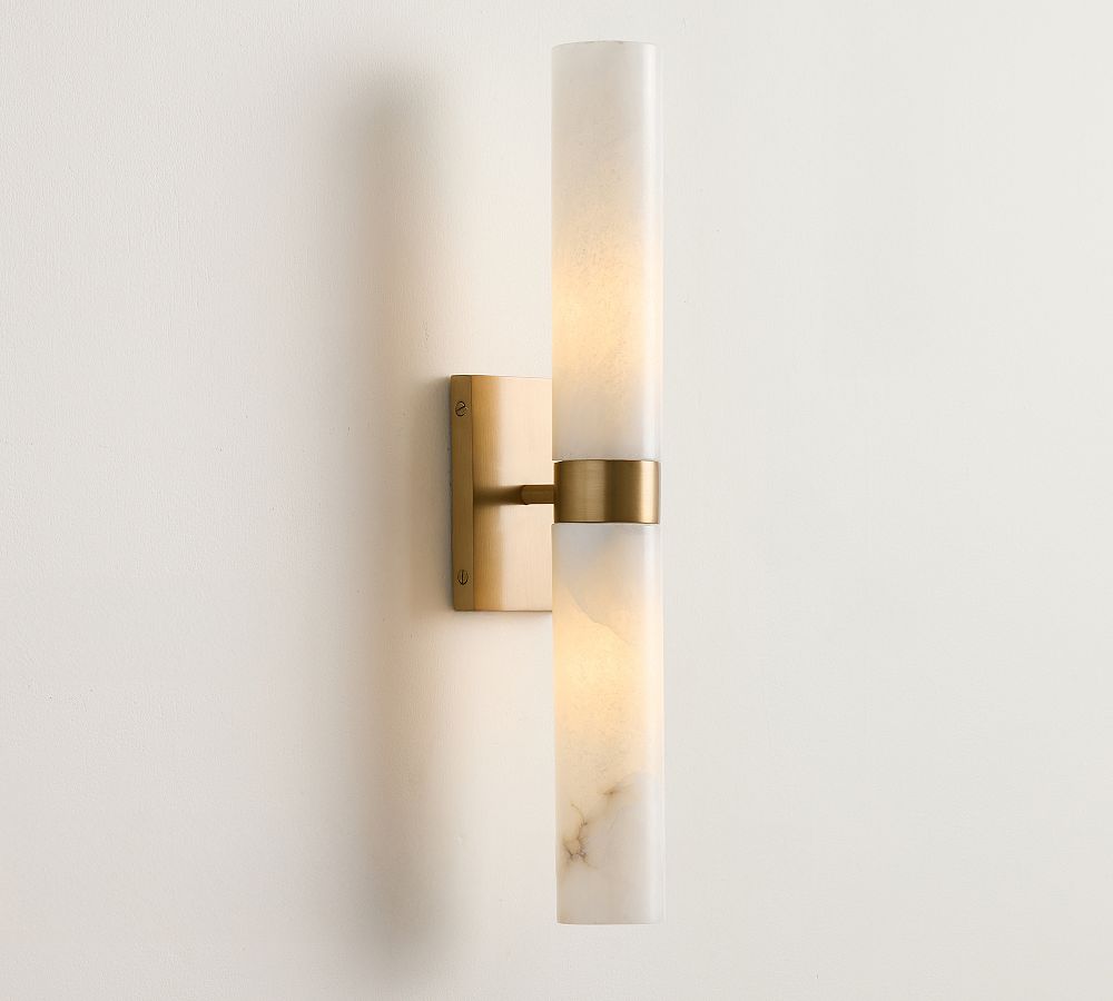 Frances Alabaster Double Tube Sconce (22") by Pottery Barn