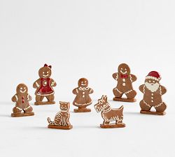 Handcrafted Ceramic Gingerbread Village People - Set of 7