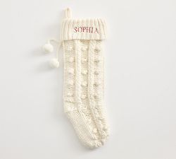 Knit Pom Pom Stocking