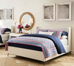 Jake Upholstered Storage Platform Bed with Metal Legs