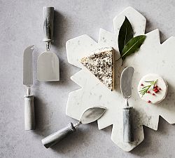 Gray Marble Cheese Knives - Set of 4