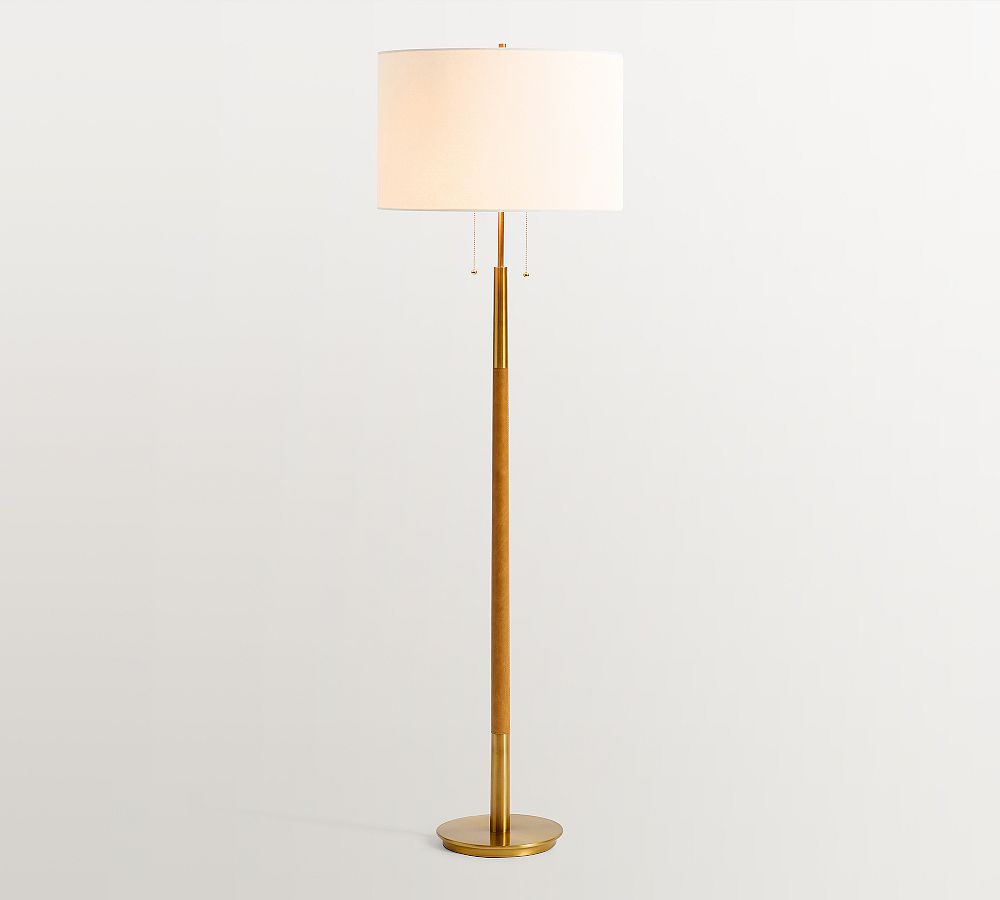 Reese Leather Floor Lamp (62") by Pottery Barn