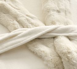 Ruched Faux Fur Robe