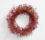 Faux Wild Twig and Berry Trailing Wreath with Ornaments
