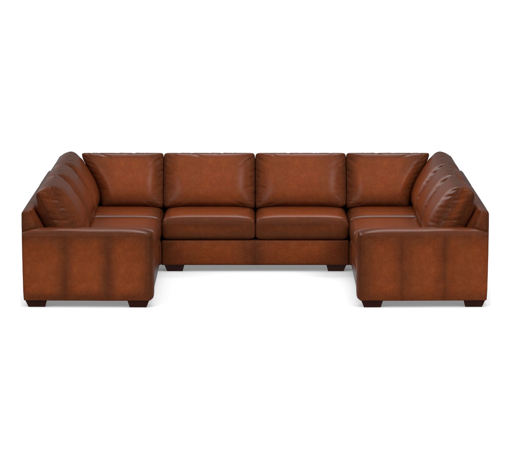 Big Sur Square Arm Leather U-Shaped Sectional (147"&ndash;179) - thumbnail 2