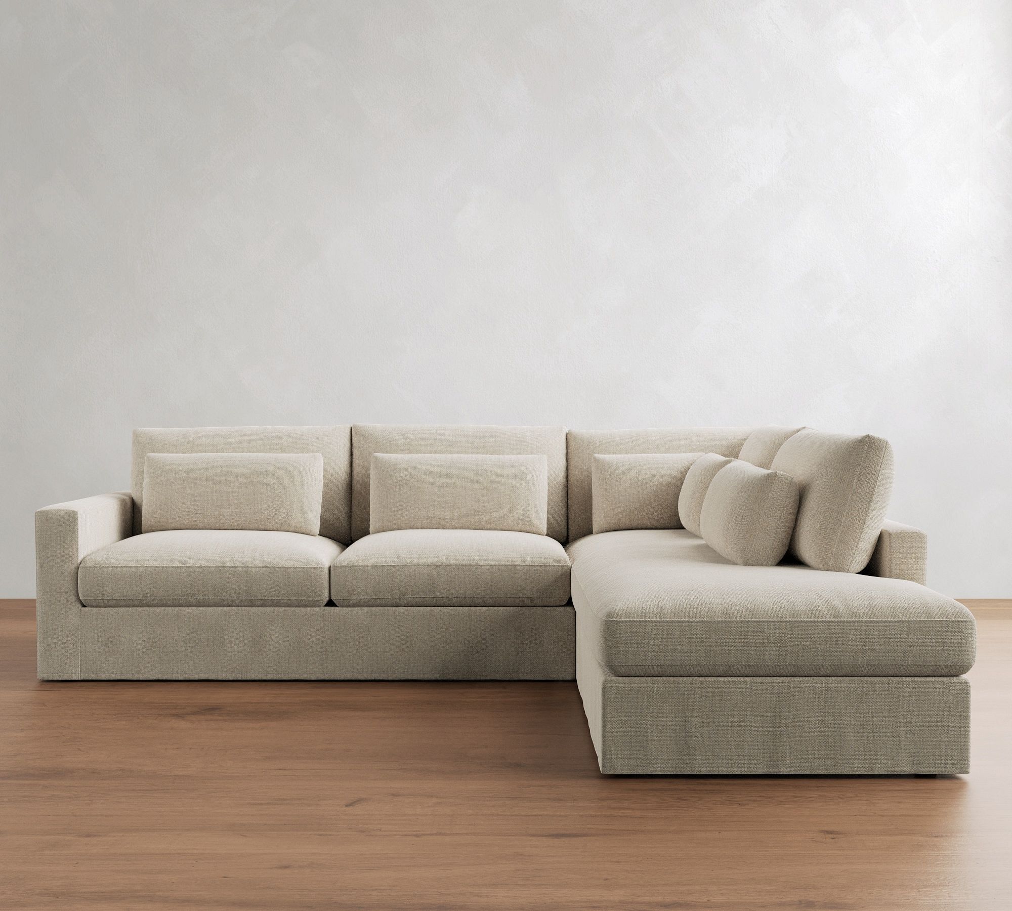 Westwood Square Arm Deep Seat Slipcovered Return Bumper Sectional (122"-134")