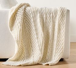 Chevron Knitted Chunky Throw