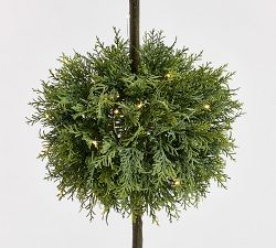 Faux Lit Juniper Topiary