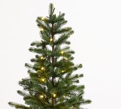 Faux Lit Narrow Pine Tree