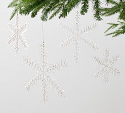 Bejeweled Snowflake Mixed Ornaments - Set of 4