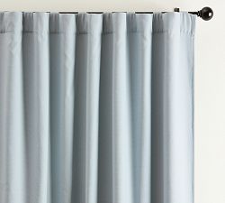Open Box: Broadway Light Filtering Curtain, 100"W x 84"L, Set of 2 - Chambray Blue
