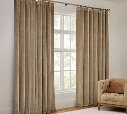 Custom Velvet Twill Blackout Curtain - Taupe
