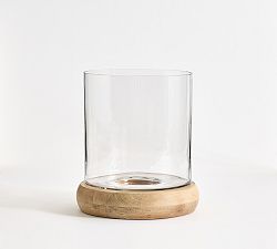 Open Box: Laguna Mango Wood  Hurricane Candle Holder, Small, 10.25"H