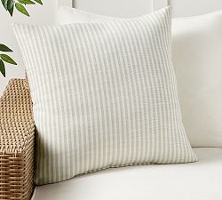 Open Box: Performance Petite Striped Outdoor Pillow, 24" - Oatmeal