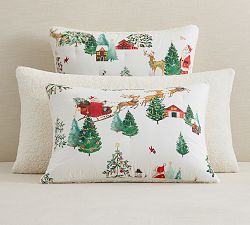 Santa in the Country Sherpa Back Comforter Shams