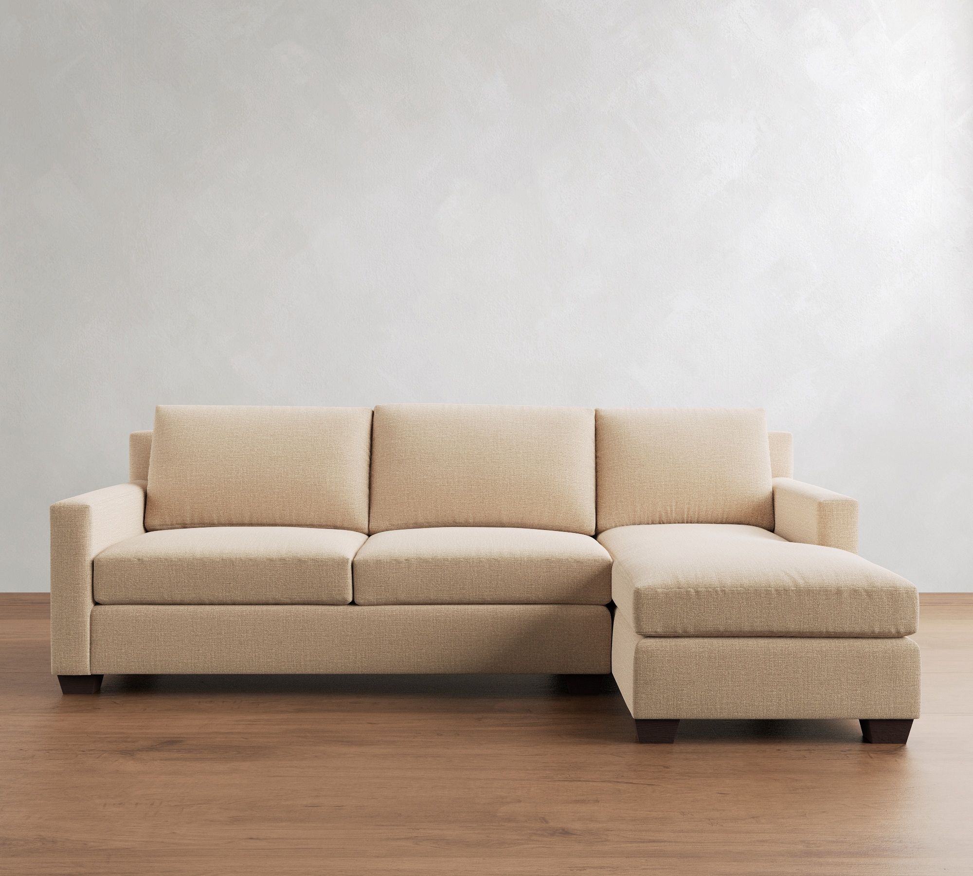 York Square Arm Chaise Sleeper Sectional (99")
