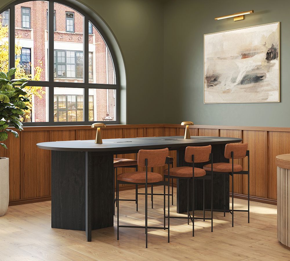 Dietrich Elliptical Bar Height Communal Dining Table (96"-144 ...