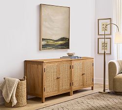 Channing Cane Storage Cabinet Console (72")