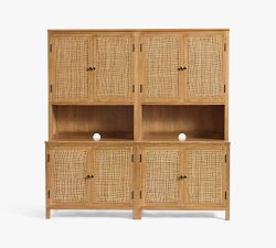 Channing Cane Storage Cabinet Set (72")