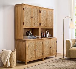 Channing Cane Storage Cabinet Set (72")