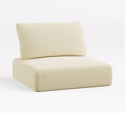 Cushion Cover Only: Aptos Outdoor Sectional Armless Chair; High Performance Canvas, Natural