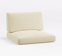 Cushion Cover Only: Ellis Outdoor Sectional Armless; High Performance Canvas, Natural