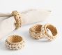 Tava Shell Handwoven Napkin Rings -  Set of 4