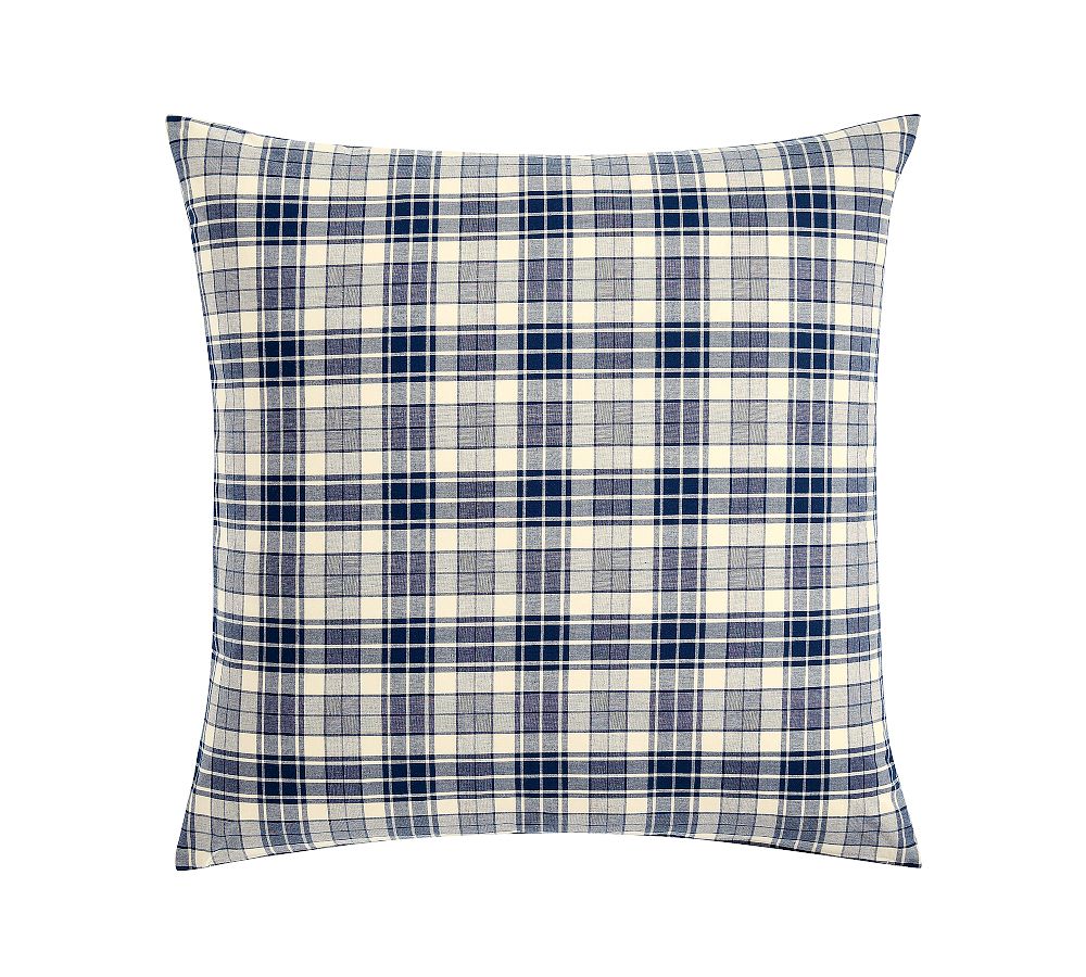 Emerson Plaid Sham - Blue Multi, Euro