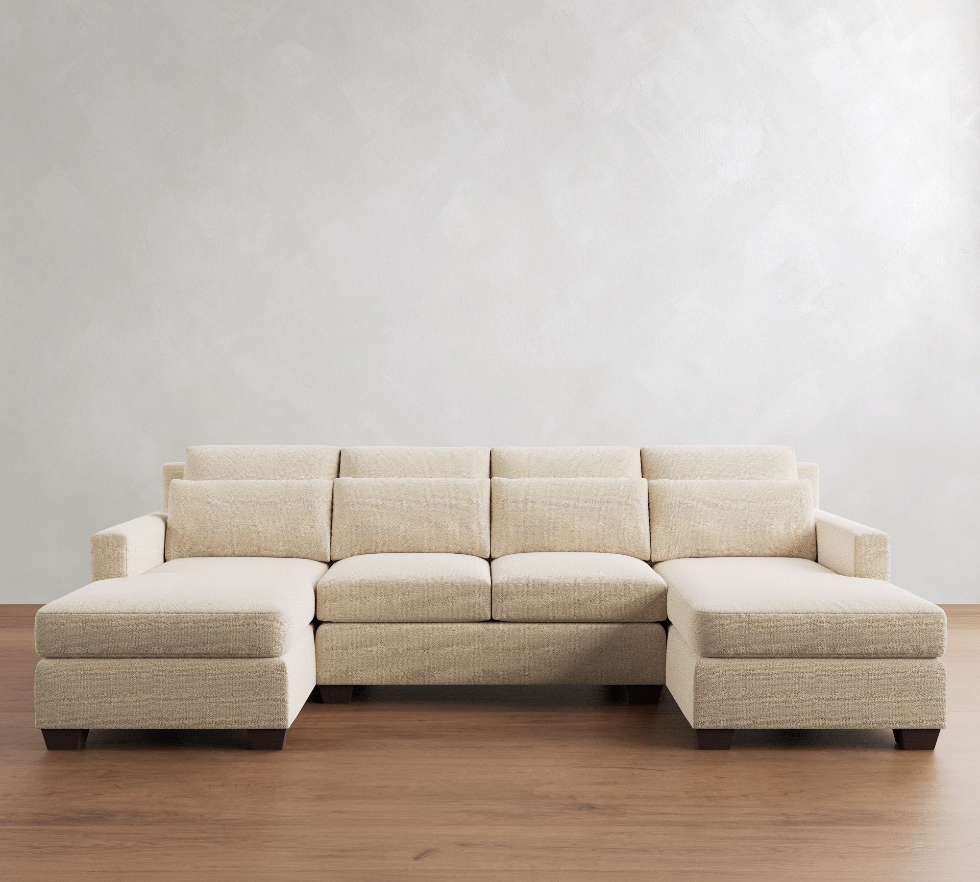 York Square Arm Deep Seat Double Chaise Sectional (107"&ndash;127")
