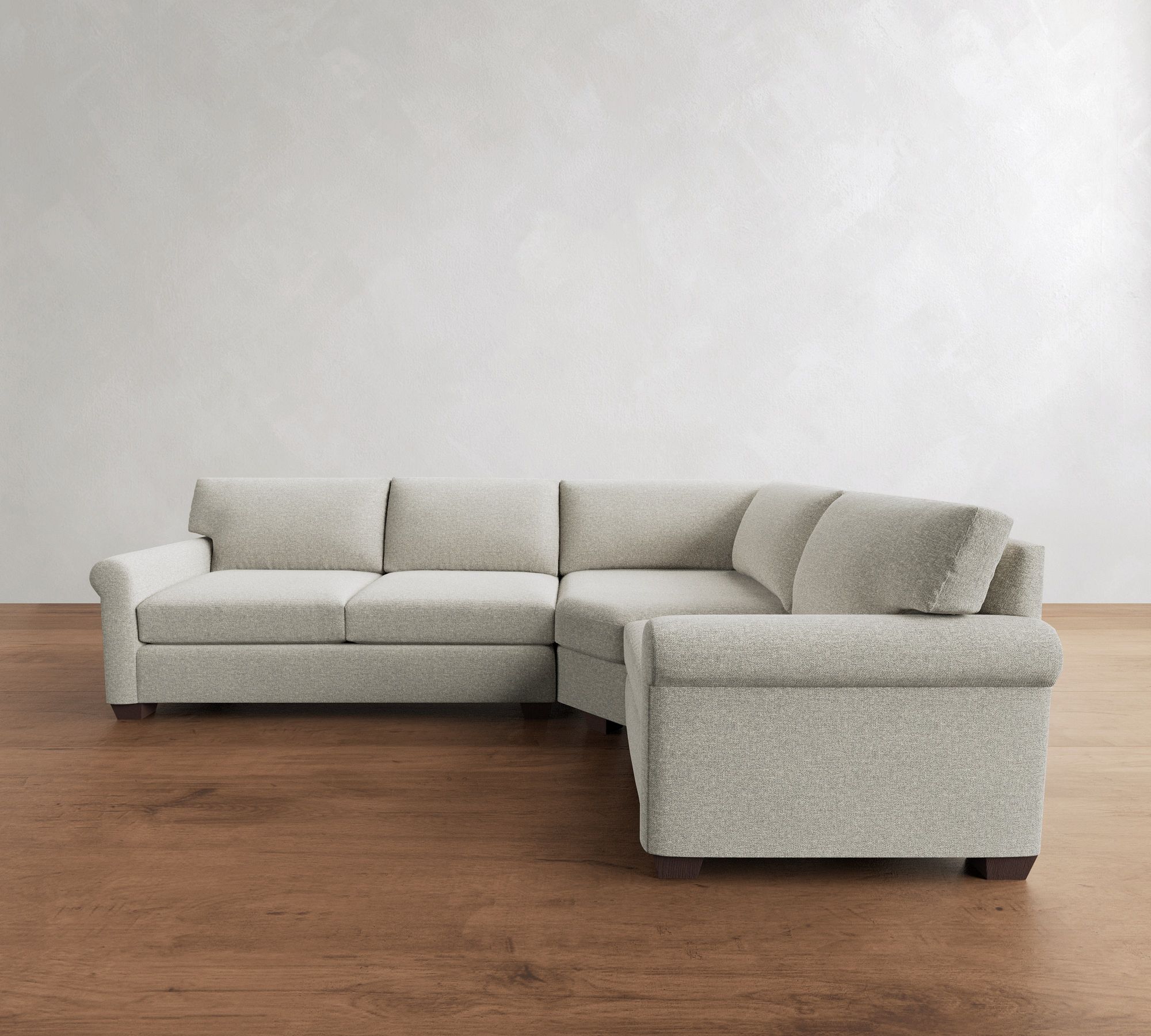 York Roll Arm 3-Piece Wedge Sleeper Sectional (119") - thumbnail 2
