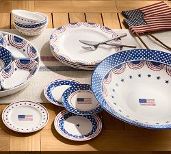 Cabana Americana Outdoor Melamine Dinner Plates - Set of 4
