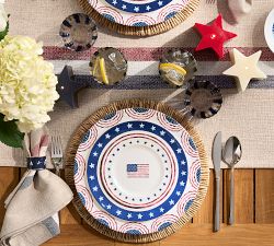 Patriotic Stripe Cotton/Linen Table Runner