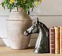 Antique Bronze Horse Head Object