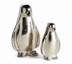 Open Box: Handcrafted Penguin Pair - Silver