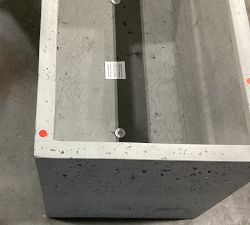 Open Box: Mission Square Planter, Long Box (38"W x 15"D x 16.5"H) - Grey